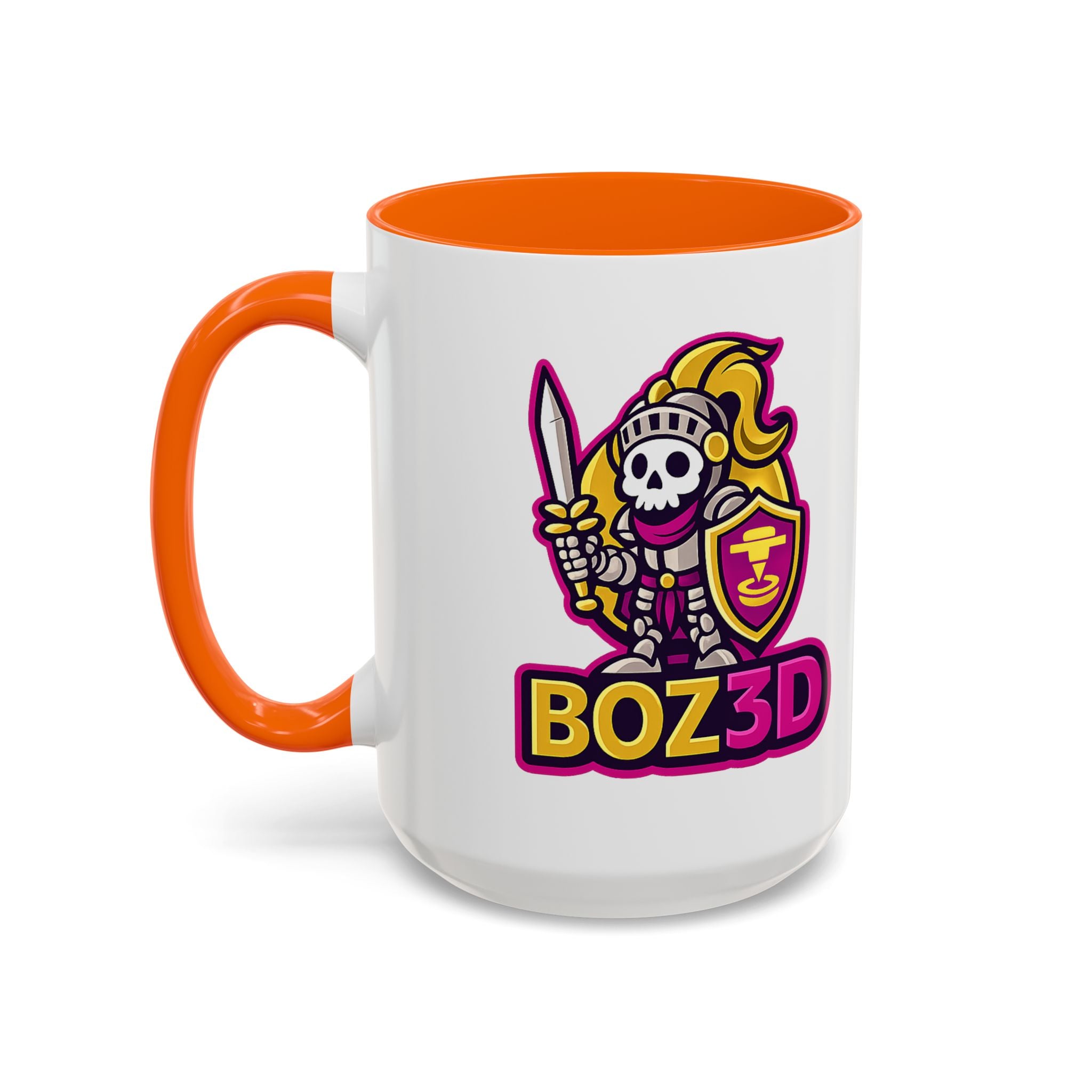 Skull Knight Logo Accent Coffee Mug (11/15oz) — BOZ3D Gaming Drinkware