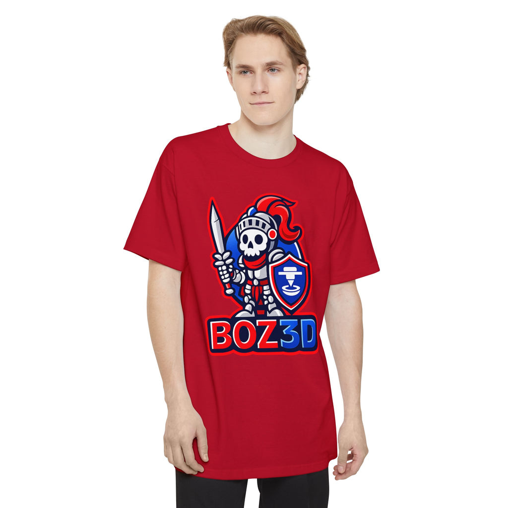 BOZ3D Skeleton Knight Color Logo T-Shirt | Red, White & Blue 3D Printing Maker Tee