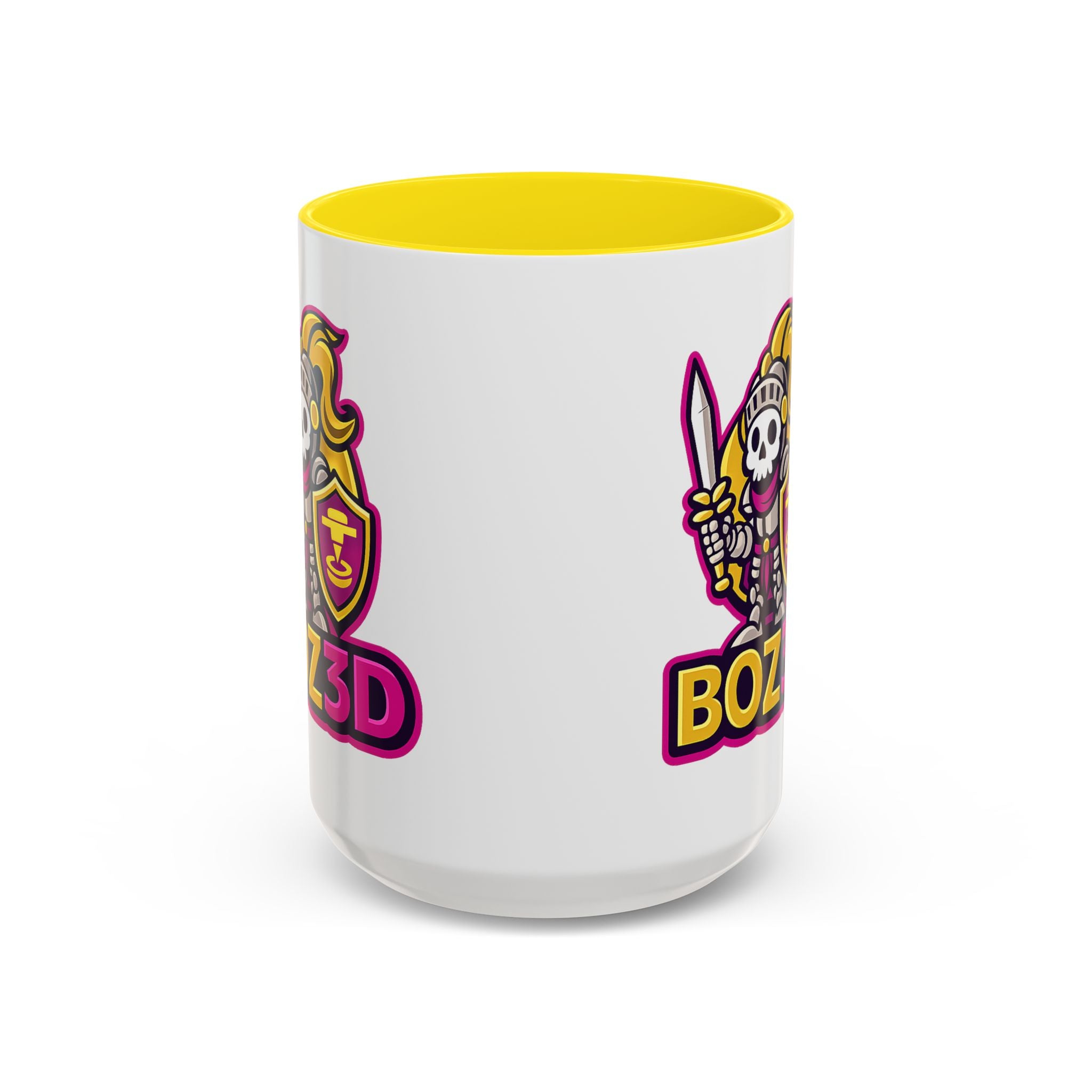 Skull Knight Logo Accent Coffee Mug (11/15oz) — BOZ3D Gaming Drinkware