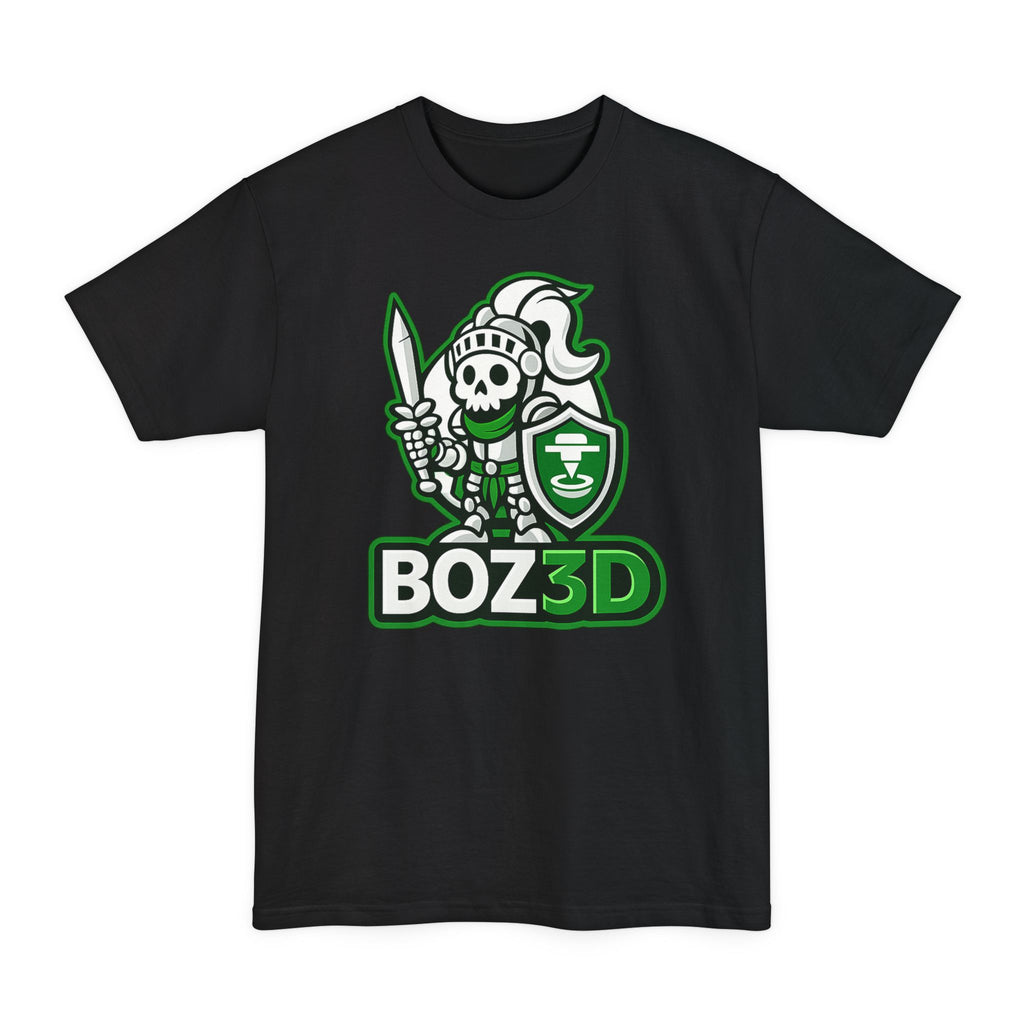 BOZ3D Skeleton Knight Color Logo T-Shirt | White & Green 3D Printing Maker Tall Tee