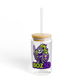 Boz3D Knight Logo Sipper Glass – 16oz Clear Tumbler with Straw
