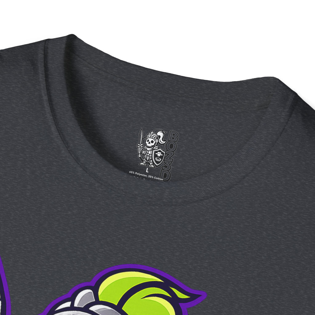 BOZ3D Skeleton Knight Color Logo T-Shirt | Green & Purple 3D Printing Maker Tee