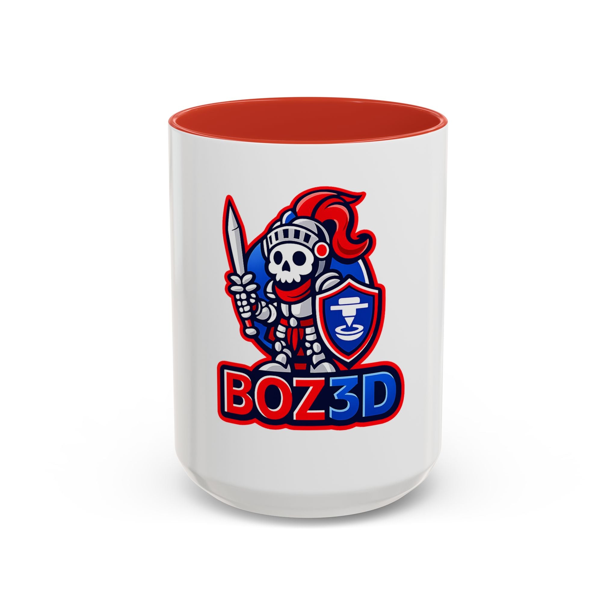 Boz3D Knight Skull Coffee Mug — Gaming Logo Accent Mug (11/15oz)