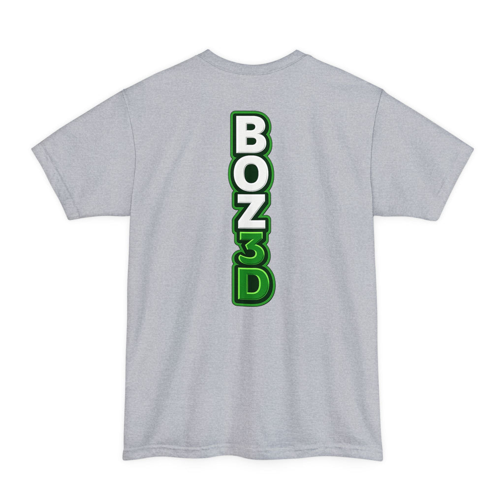 BOZ3D Skeleton Knight Color Logo T-Shirt | White & Green 3D Printing Maker Tall Tee