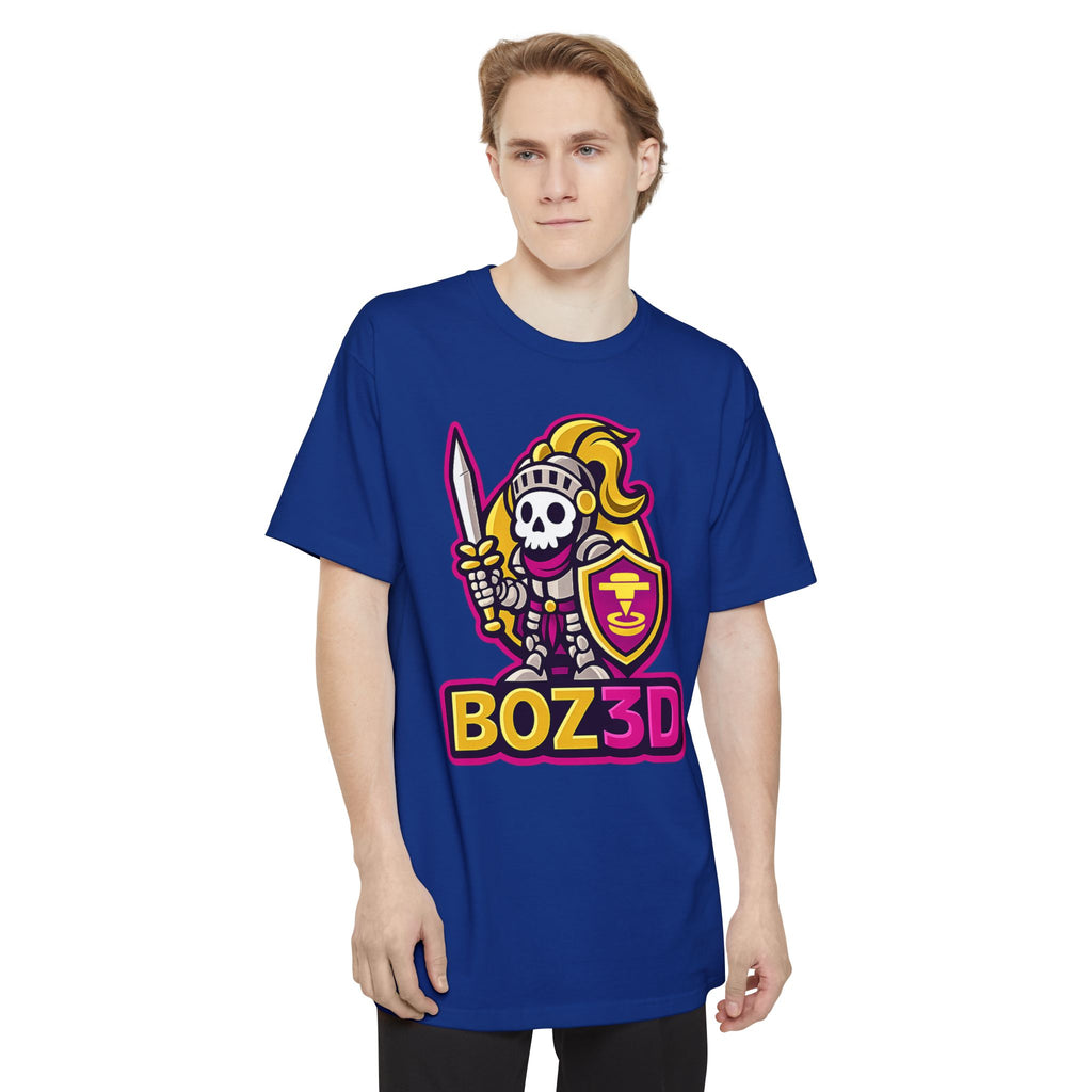 BOZ3D Skeleton Knight Color Logo T-Shirt | Gold & Pink 3D Printing Maker Tee