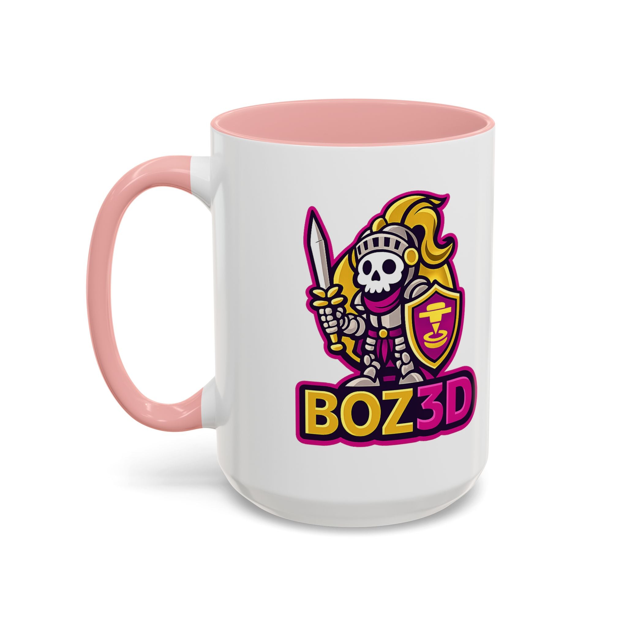 Skull Knight Logo Accent Coffee Mug (11/15oz) — BOZ3D Gaming Drinkware
