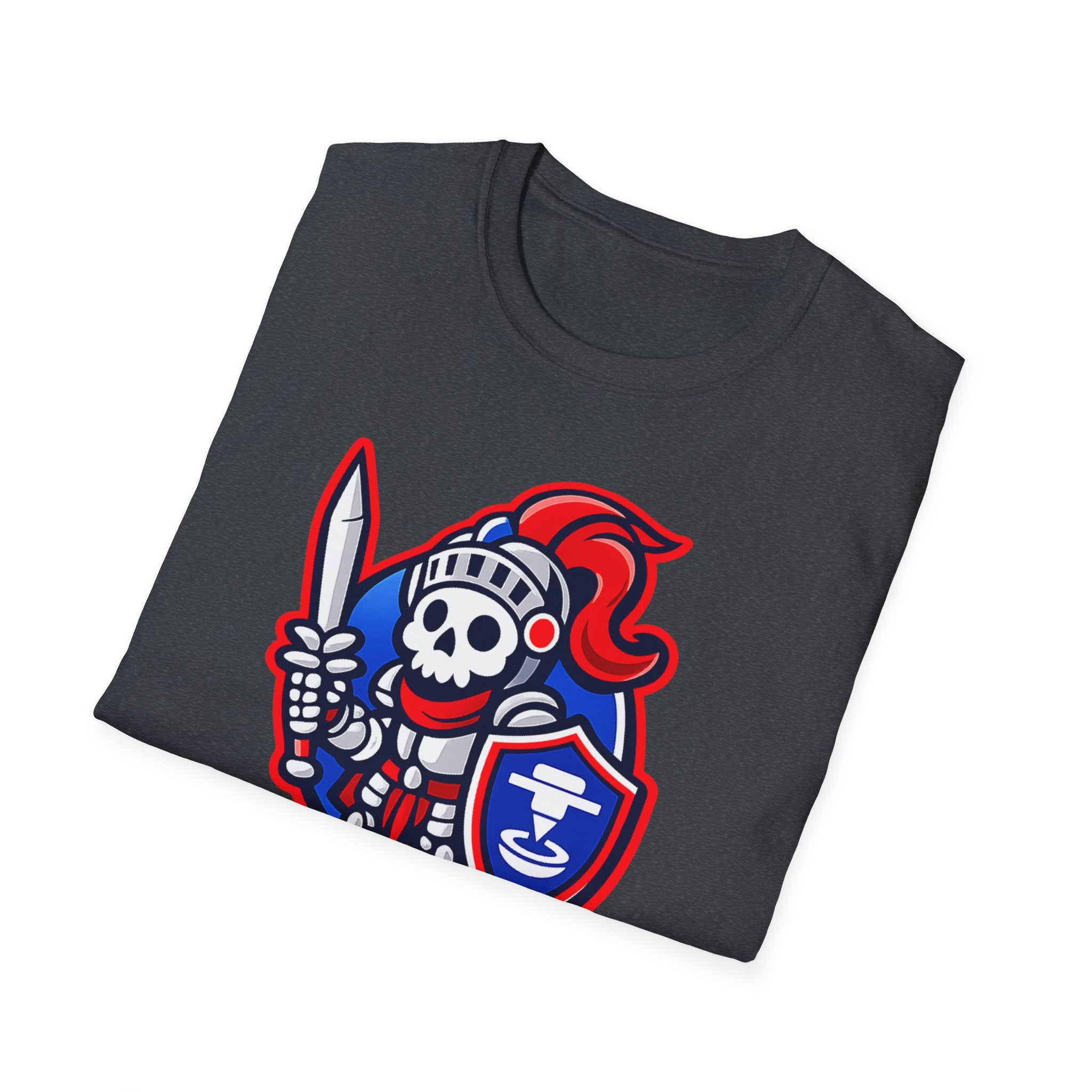BOZ3D Skeleton Knight Color Logo T-Shirt | Red, White & Blue 3D Printing Maker Tee