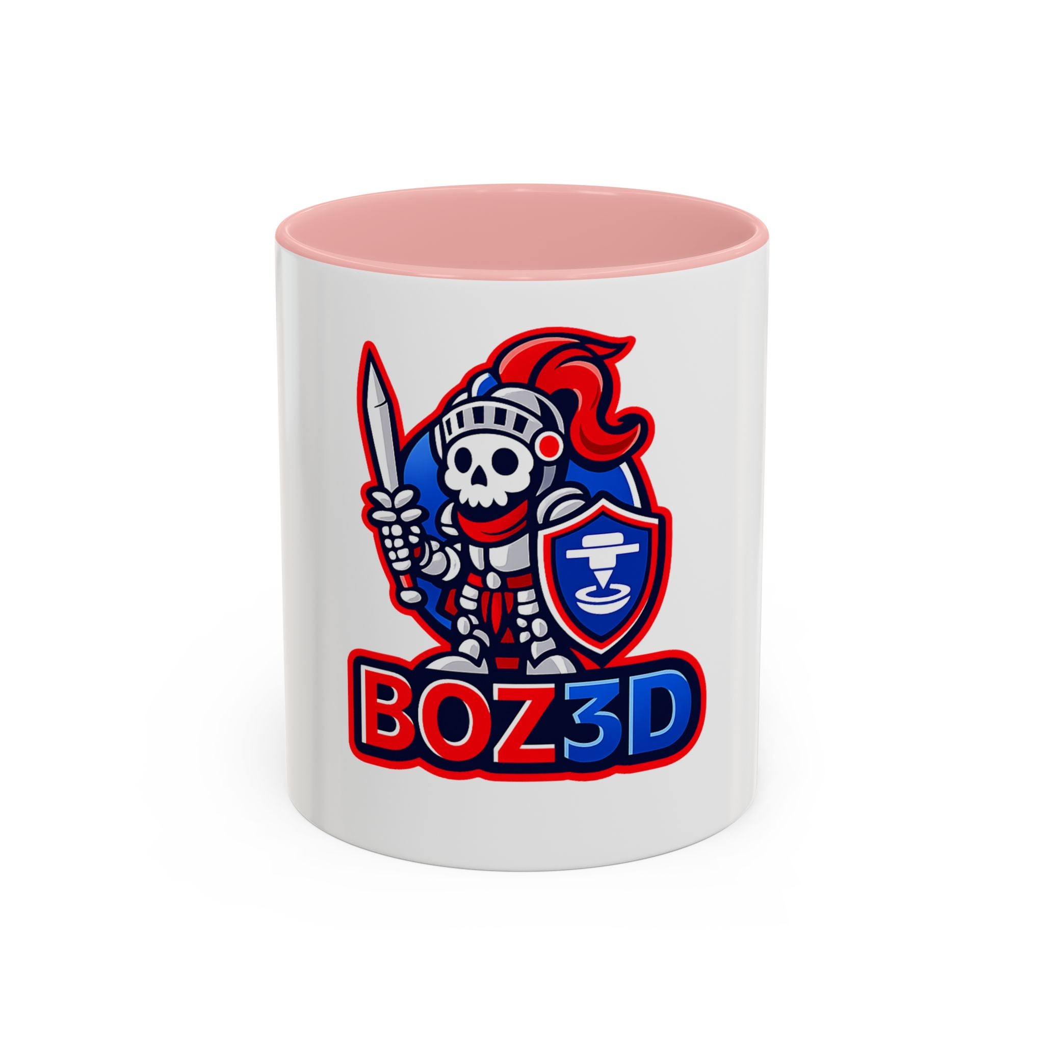 Boz3D Knight Skull Coffee Mug — Gaming Logo Accent Mug (11/15oz)