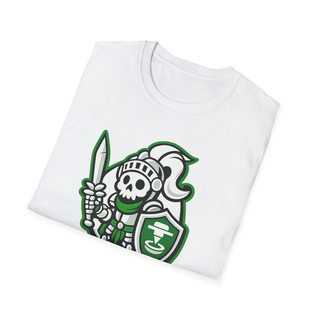 BOZ3D Skeleton Knight Color Logo T-Shirt | White & Green 3D Printing Maker Tee