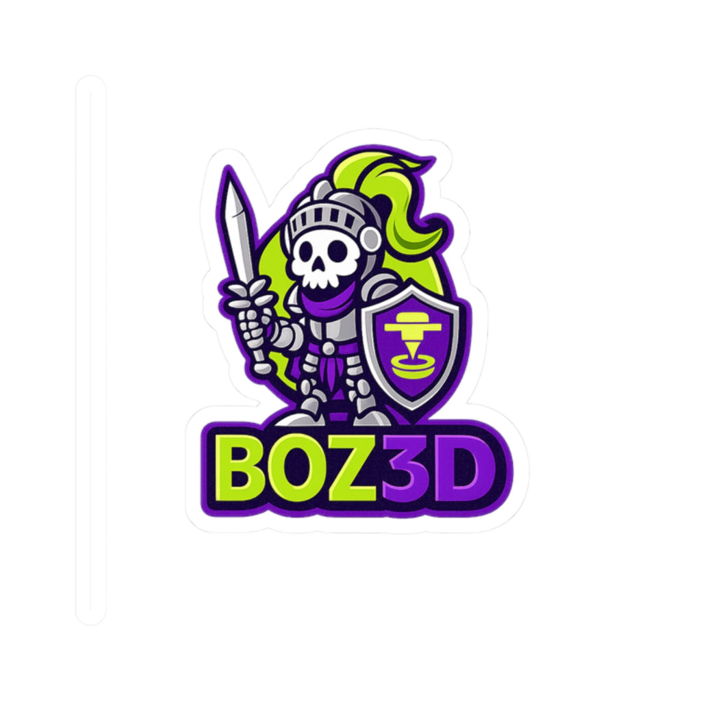 BOZ3D Skeleton Knight Sticker | Green & Purple 3D Printing Maker Decal