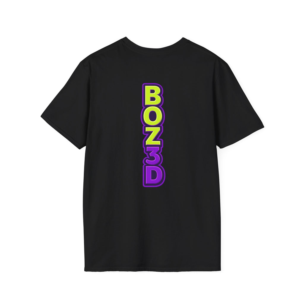 BOZ3D Skeleton Knight Color Logo T-Shirt | Green & Purple 3D Printing Maker Tee