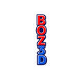 BOZ3D Vertical Logo Kiss-Cut Sticker – Red, White & Blue