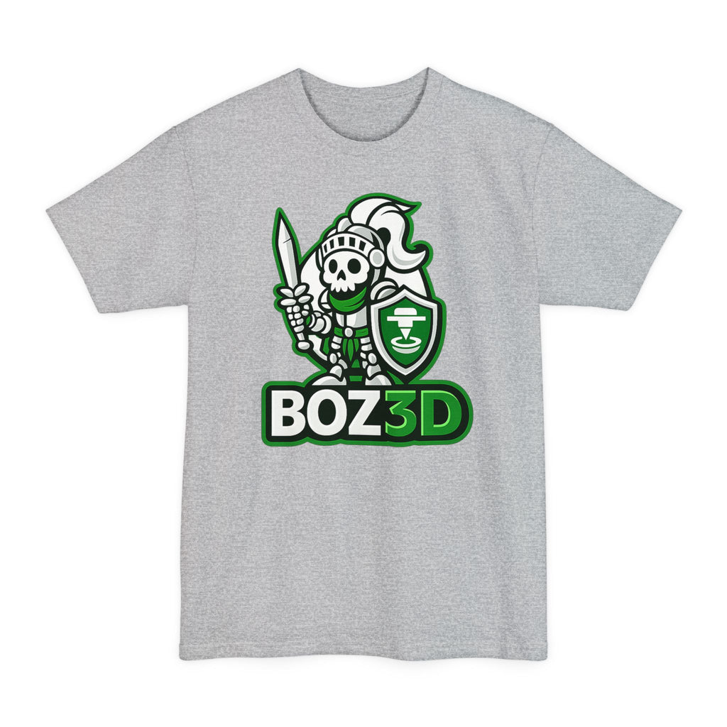 BOZ3D Skeleton Knight Color Logo T-Shirt | White & Green 3D Printing Maker Tall Tee