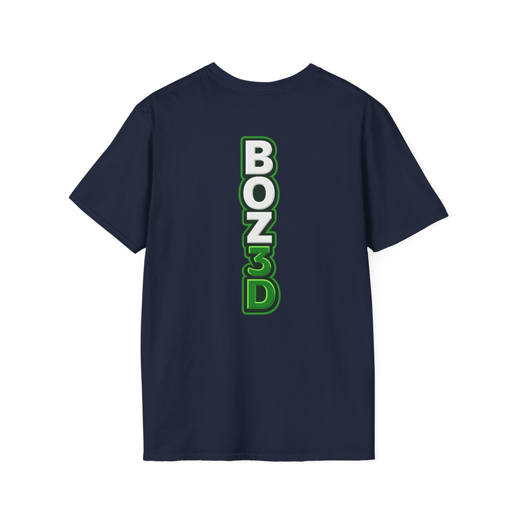 BOZ3D Skeleton Knight Color Logo T-Shirt | White & Green 3D Printing Maker Tee