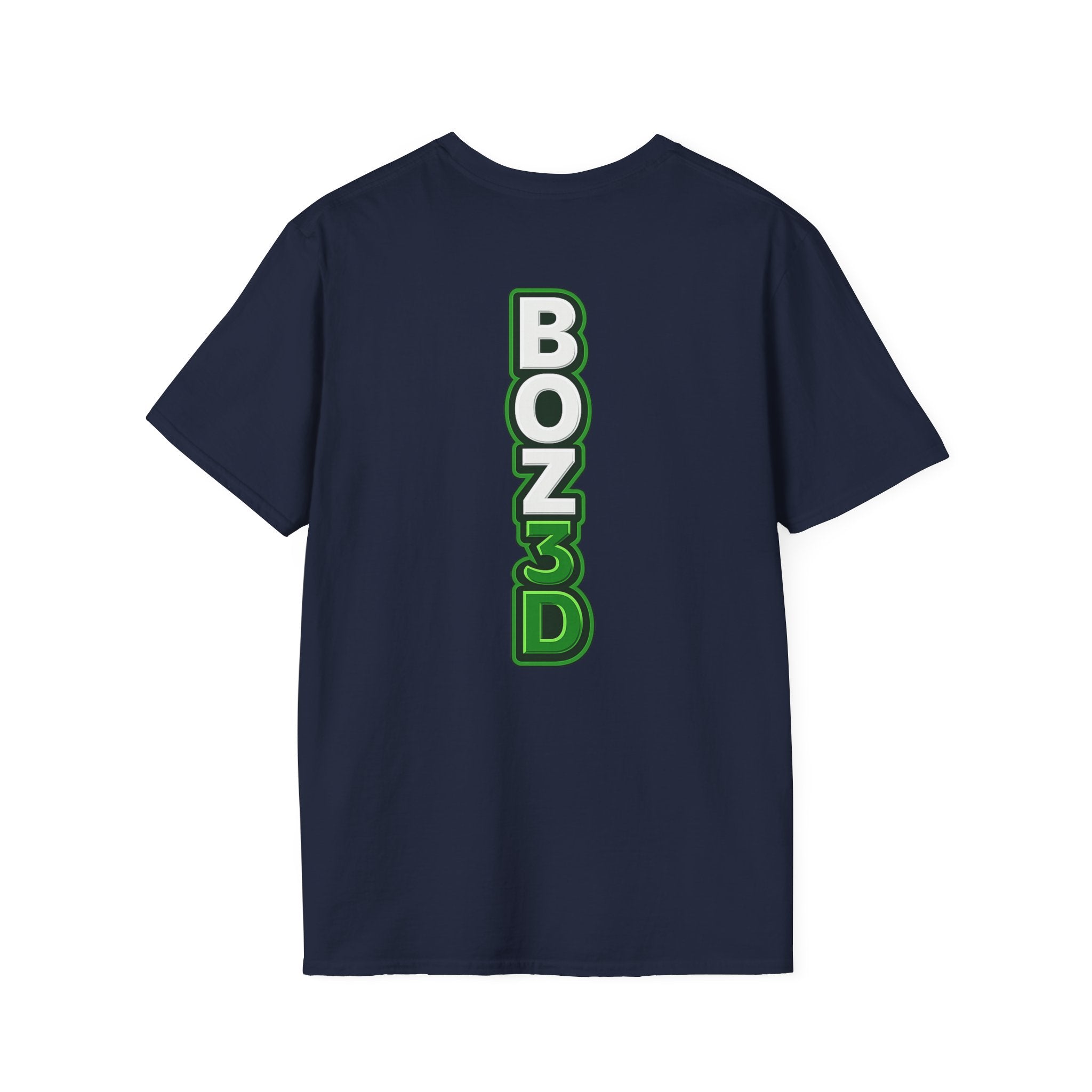 BOZ3D Skeleton Knight Color Logo T-Shirt | White & Green 3D Printing Maker Tee