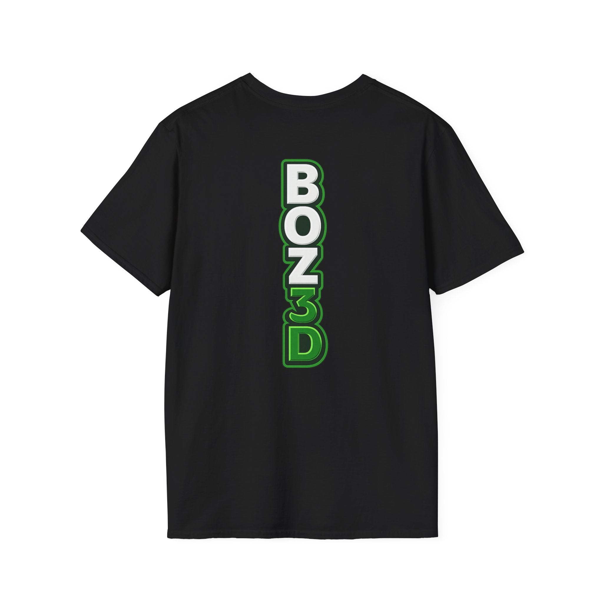 BOZ3D Skeleton Knight Color Logo T-Shirt | White & Green 3D Printing Maker Tee