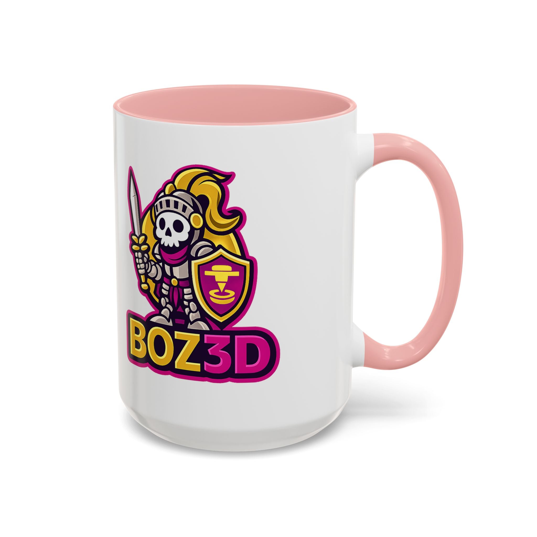 Skull Knight Logo Accent Coffee Mug (11/15oz) — BOZ3D Gaming Drinkware