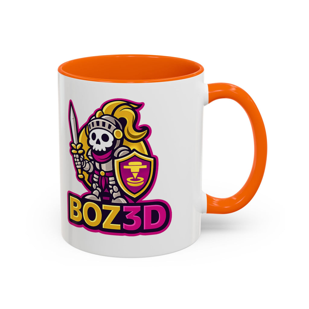 Skull Knight Logo Accent Coffee Mug (11/15oz) — BOZ3D Gaming Drinkware