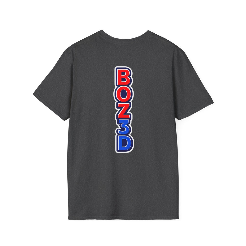 BOZ3D Skeleton Knight Color Logo T-Shirt | Red, White & Blue 3D Printing Maker Tee