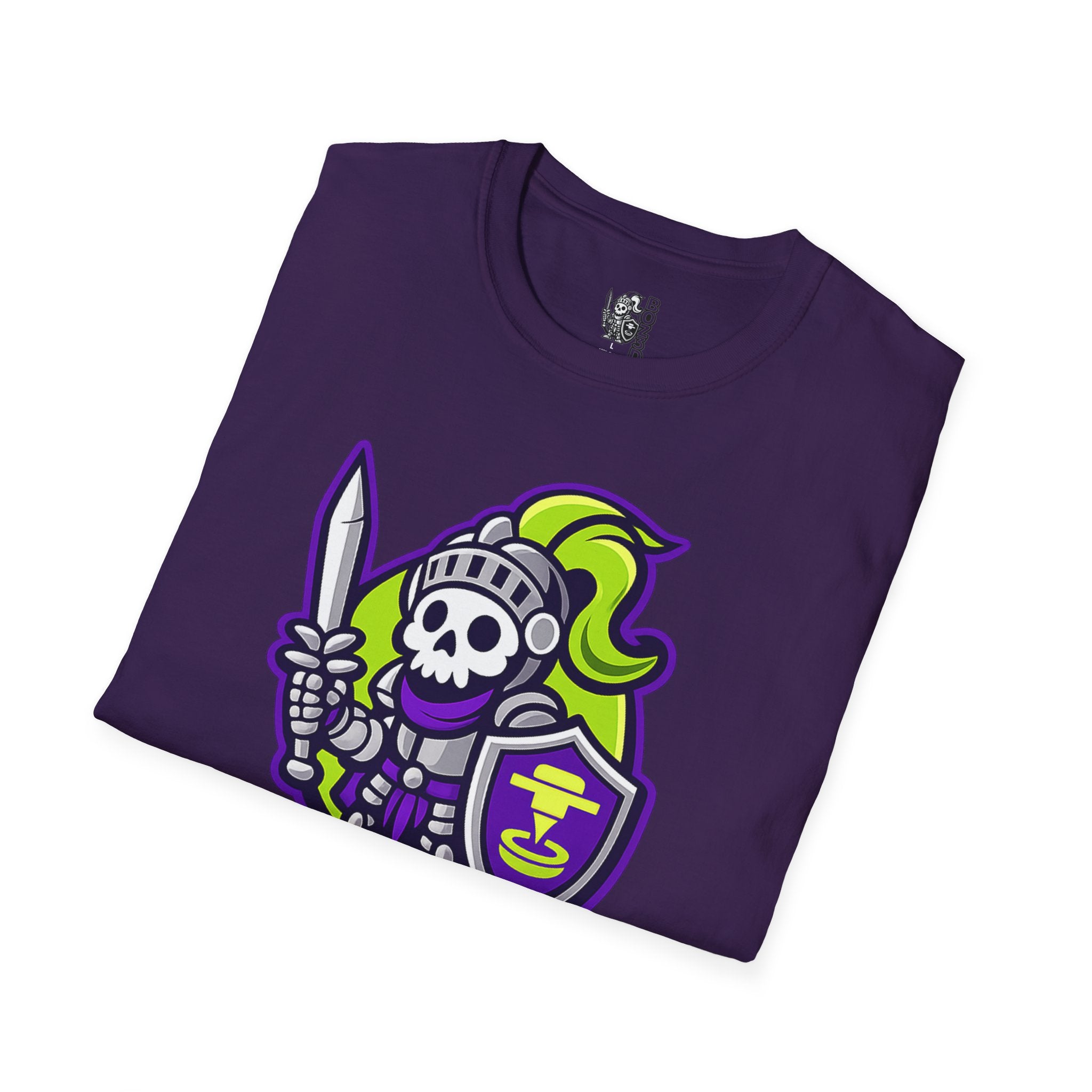BOZ3D Skeleton Knight Color Logo T-Shirt | Green & Purple 3D Printing Maker Tee