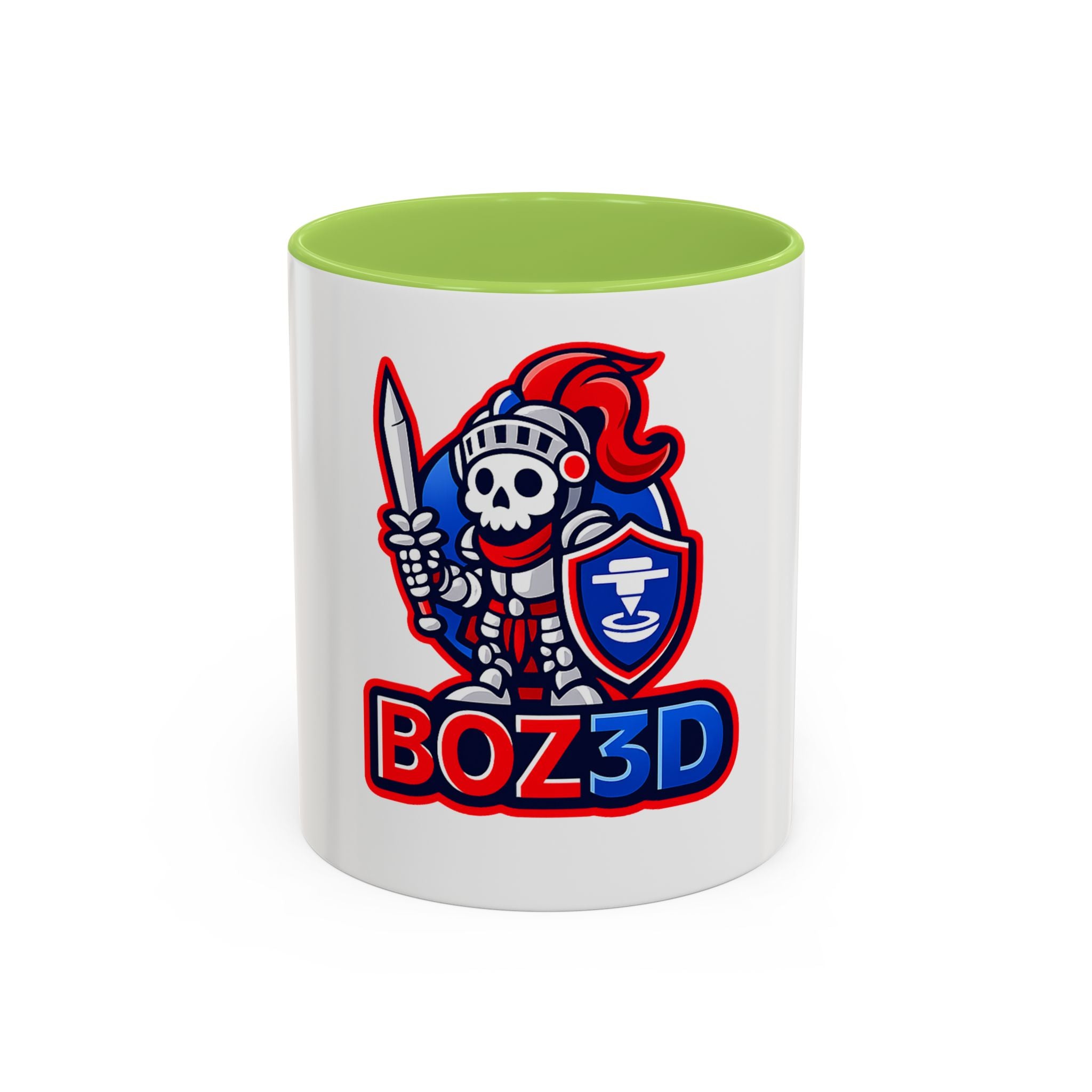 Boz3D Knight Skull Coffee Mug — Gaming Logo Accent Mug (11/15oz)