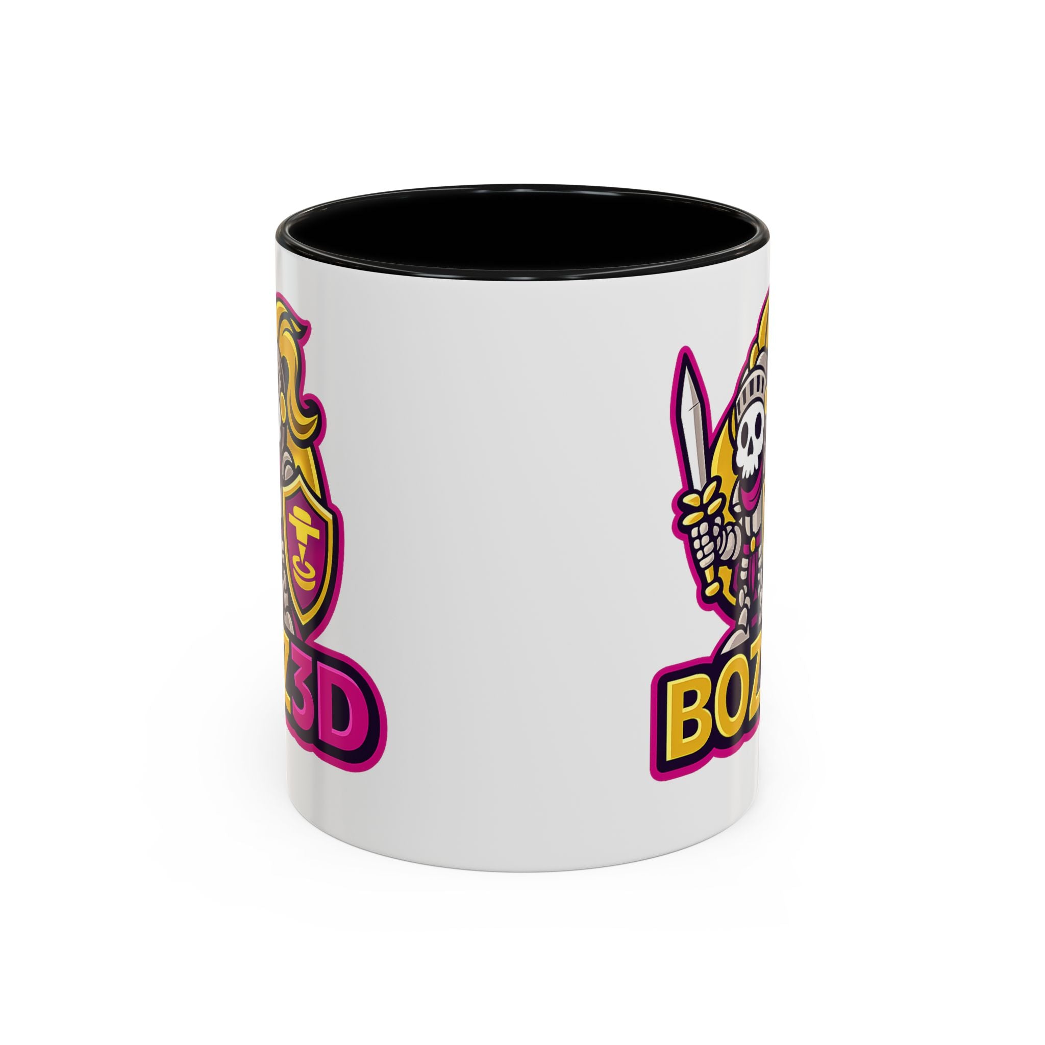 Skull Knight Logo Accent Coffee Mug (11/15oz) — BOZ3D Gaming Drinkware