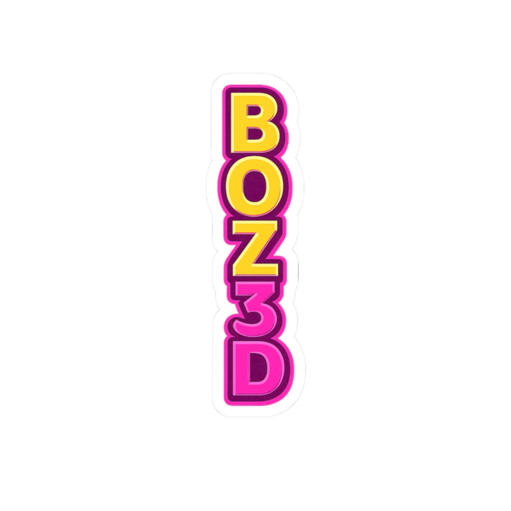 BOZ3D Logo Sticker – Pink & Gold Edition