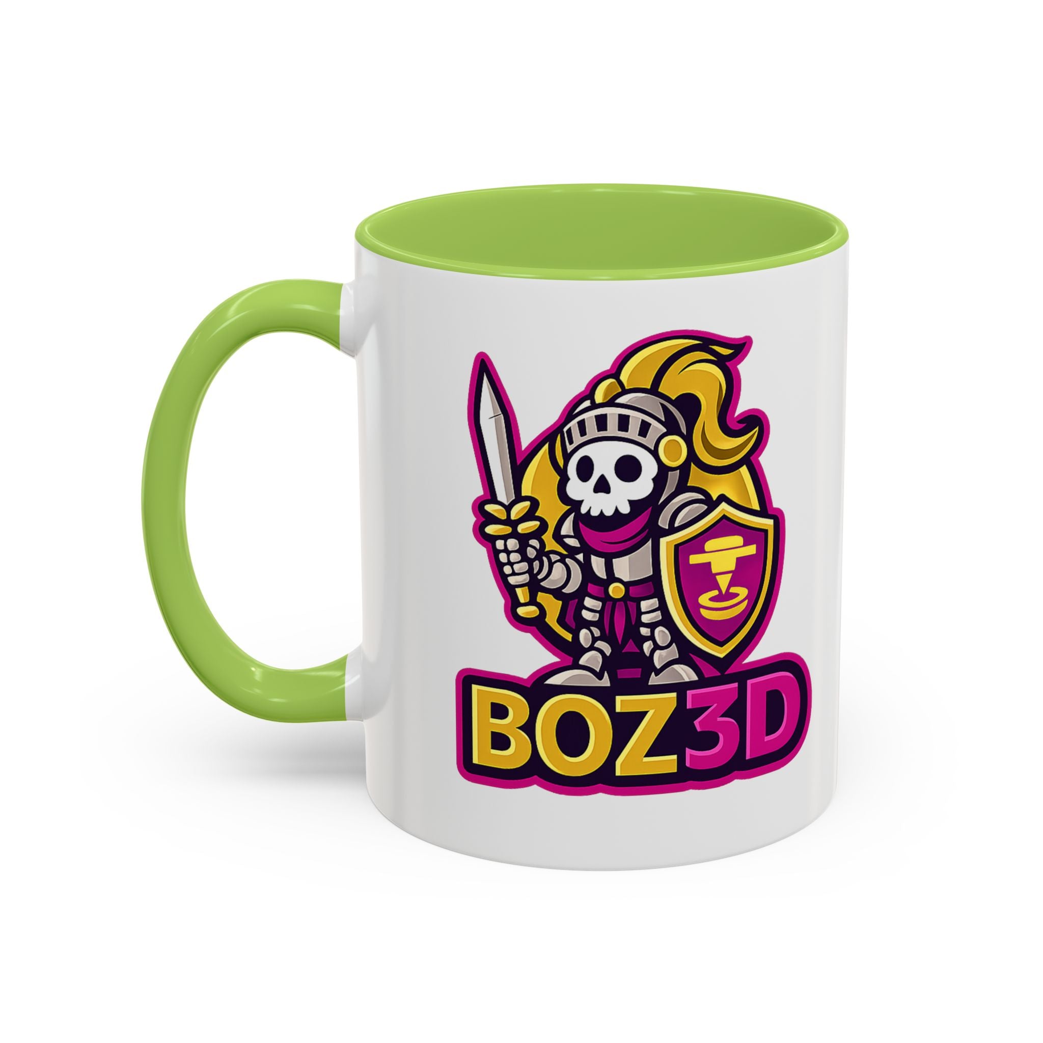 Skull Knight Logo Accent Coffee Mug (11/15oz) — BOZ3D Gaming Drinkware