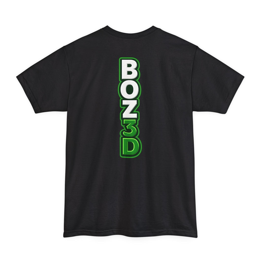 BOZ3D Skeleton Knight Color Logo T-Shirt | White & Green 3D Printing Maker Tall Tee