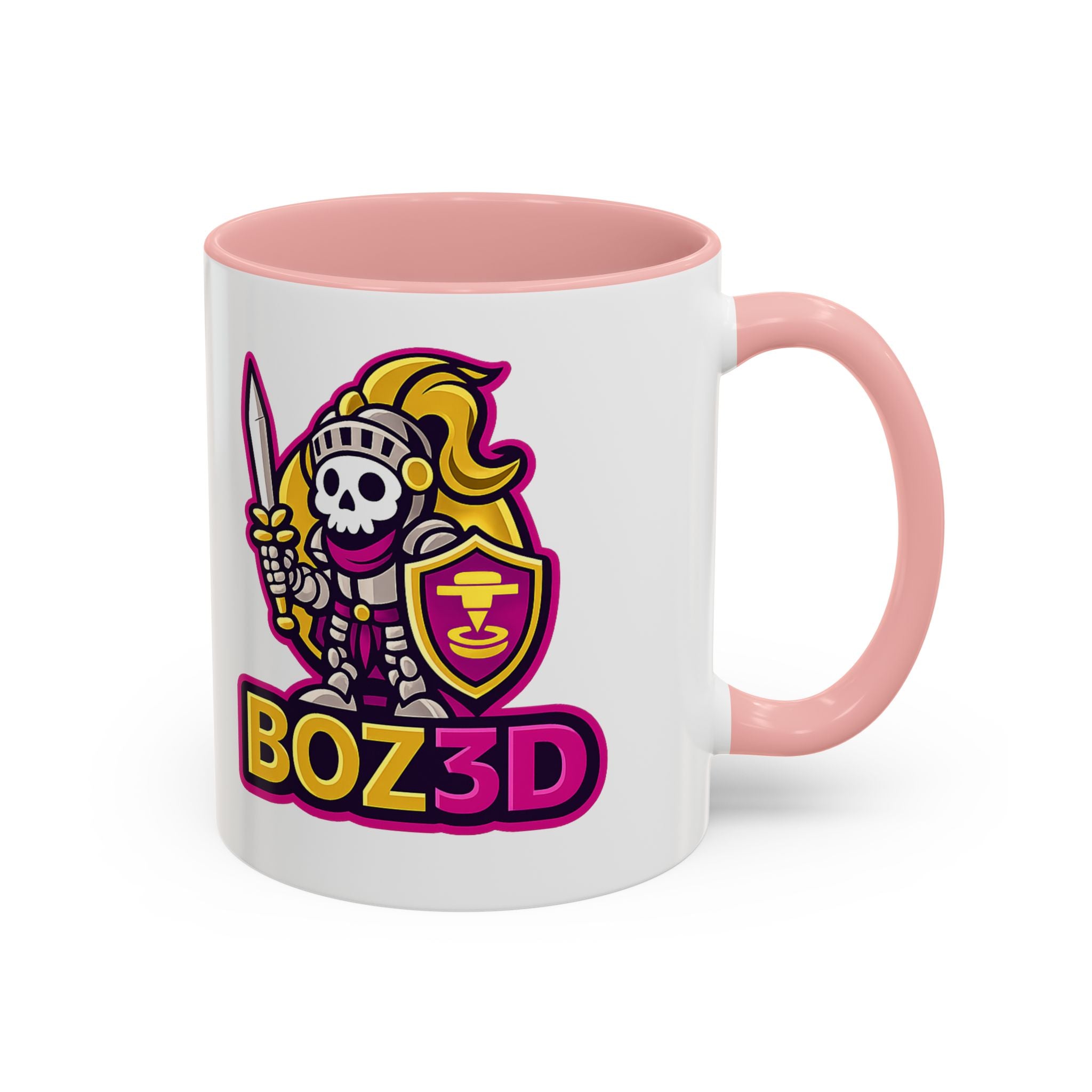 Skull Knight Logo Accent Coffee Mug (11/15oz) — BOZ3D Gaming Drinkware