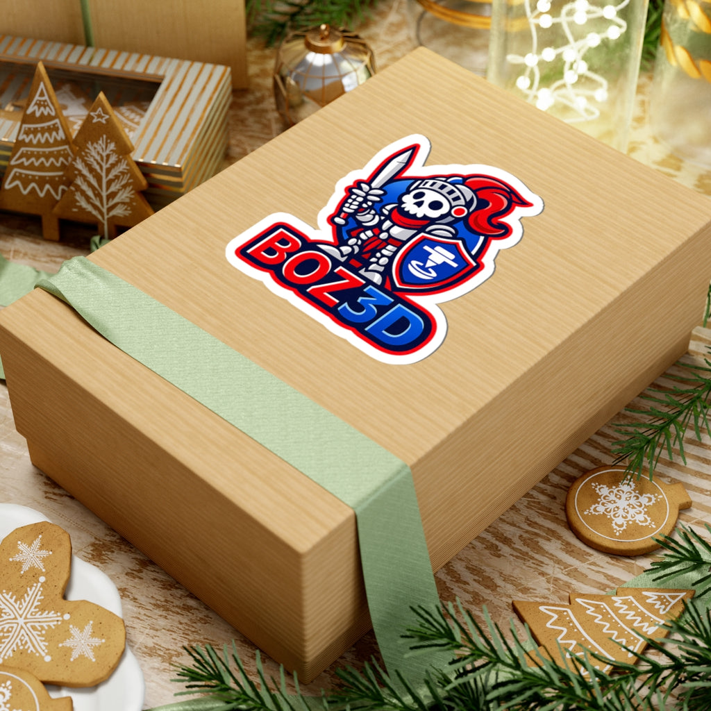 BOZ3D Knight Kiss-Cut Sticker – Red, White & Blue