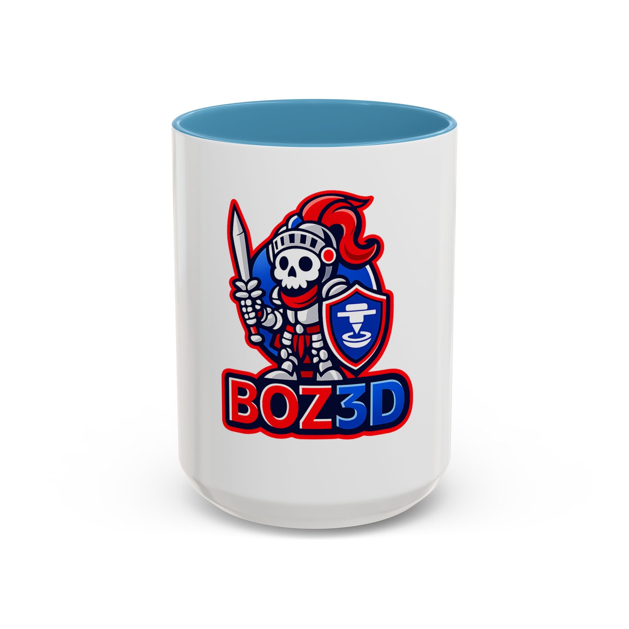 Boz3D Knight Skull Coffee Mug — Gaming Logo Accent Mug (11/15oz)