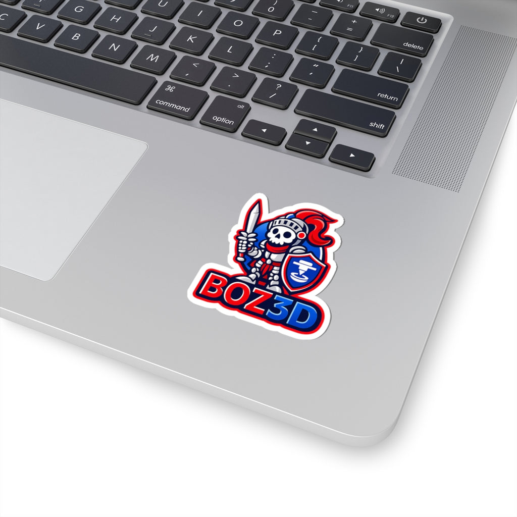 BOZ3D Knight Kiss-Cut Sticker – Red, White & Blue