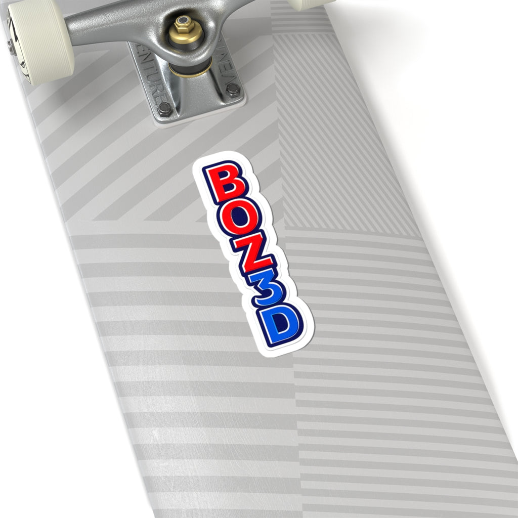 BOZ3D Vertical Logo Kiss-Cut Sticker – Red, White & Blue