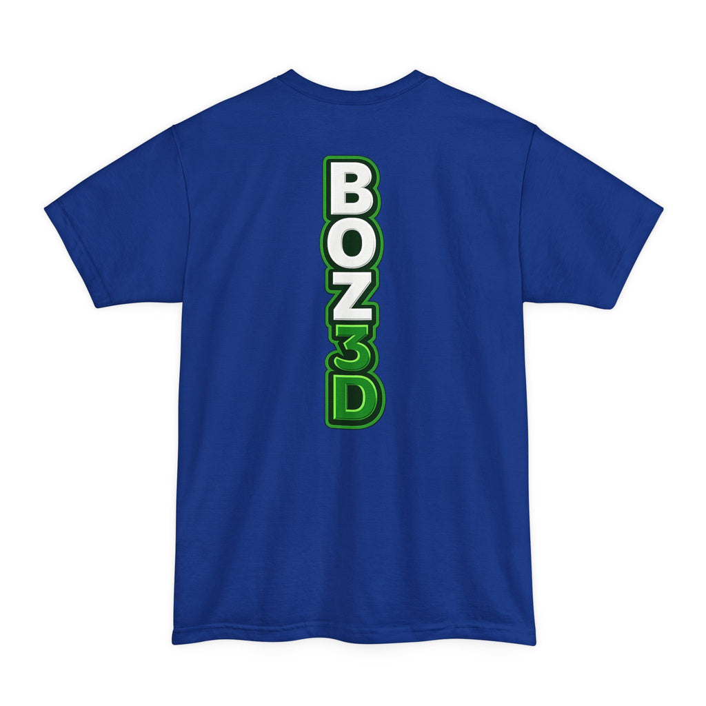 BOZ3D Skeleton Knight Color Logo T-Shirt | White & Green 3D Printing Maker Tall Tee