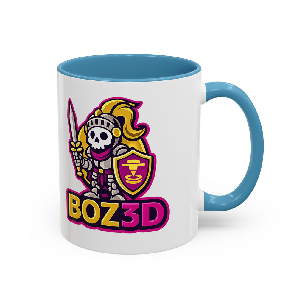 Skull Knight Logo Accent Coffee Mug (11/15oz) — BOZ3D Gaming Drinkware
