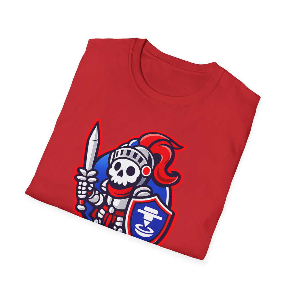 BOZ3D Skeleton Knight Color Logo T-Shirt | Red, White & Blue 3D Printing Maker Tee