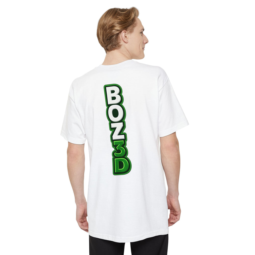 BOZ3D Skeleton Knight Color Logo T-Shirt | White & Green 3D Printing Maker Tall Tee