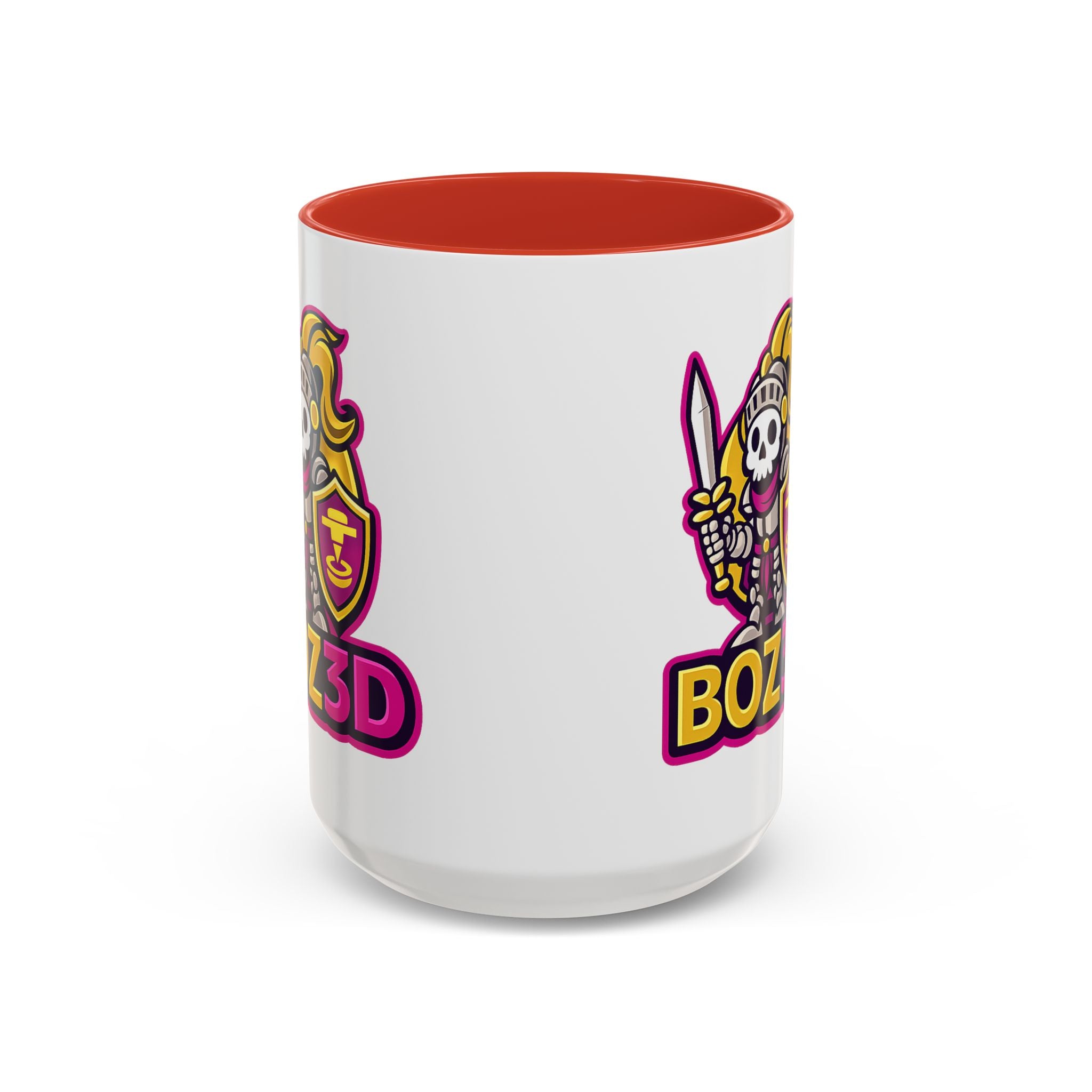 Skull Knight Logo Accent Coffee Mug (11/15oz) — BOZ3D Gaming Drinkware