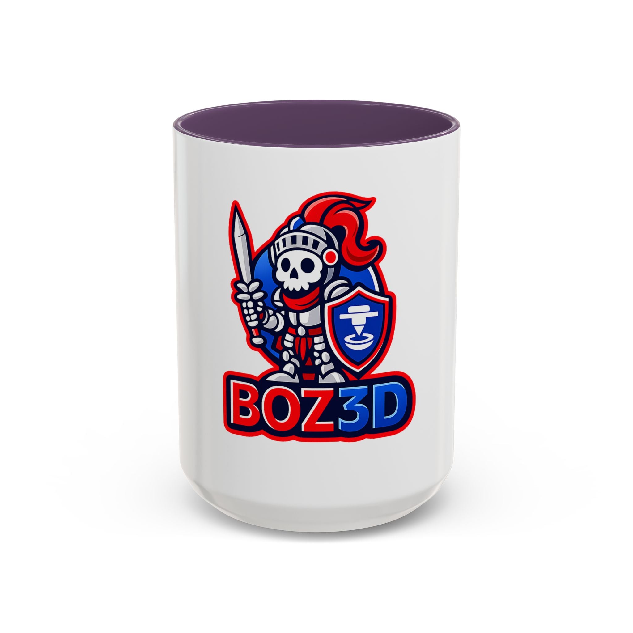 Boz3D Knight Skull Coffee Mug — Gaming Logo Accent Mug (11/15oz)