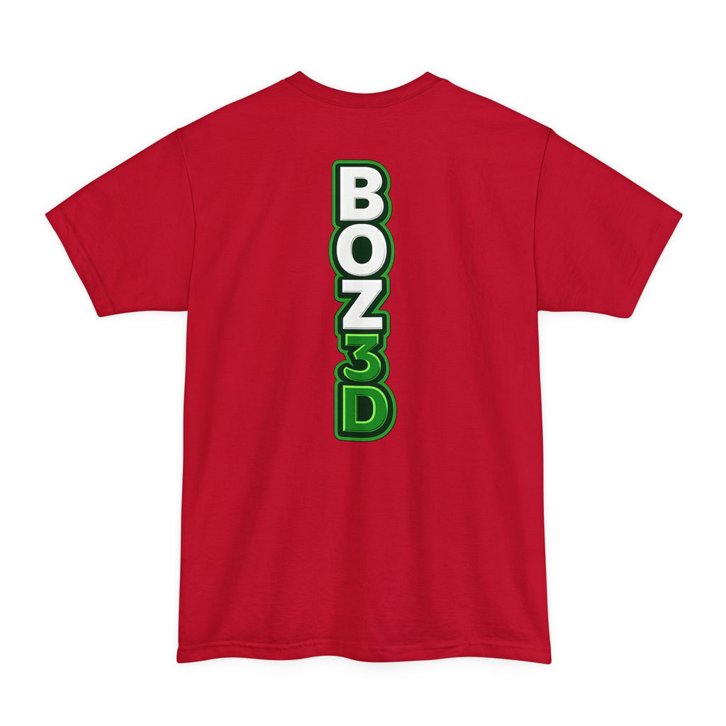 BOZ3D Skeleton Knight Color Logo T-Shirt | White & Green 3D Printing Maker Tall Tee