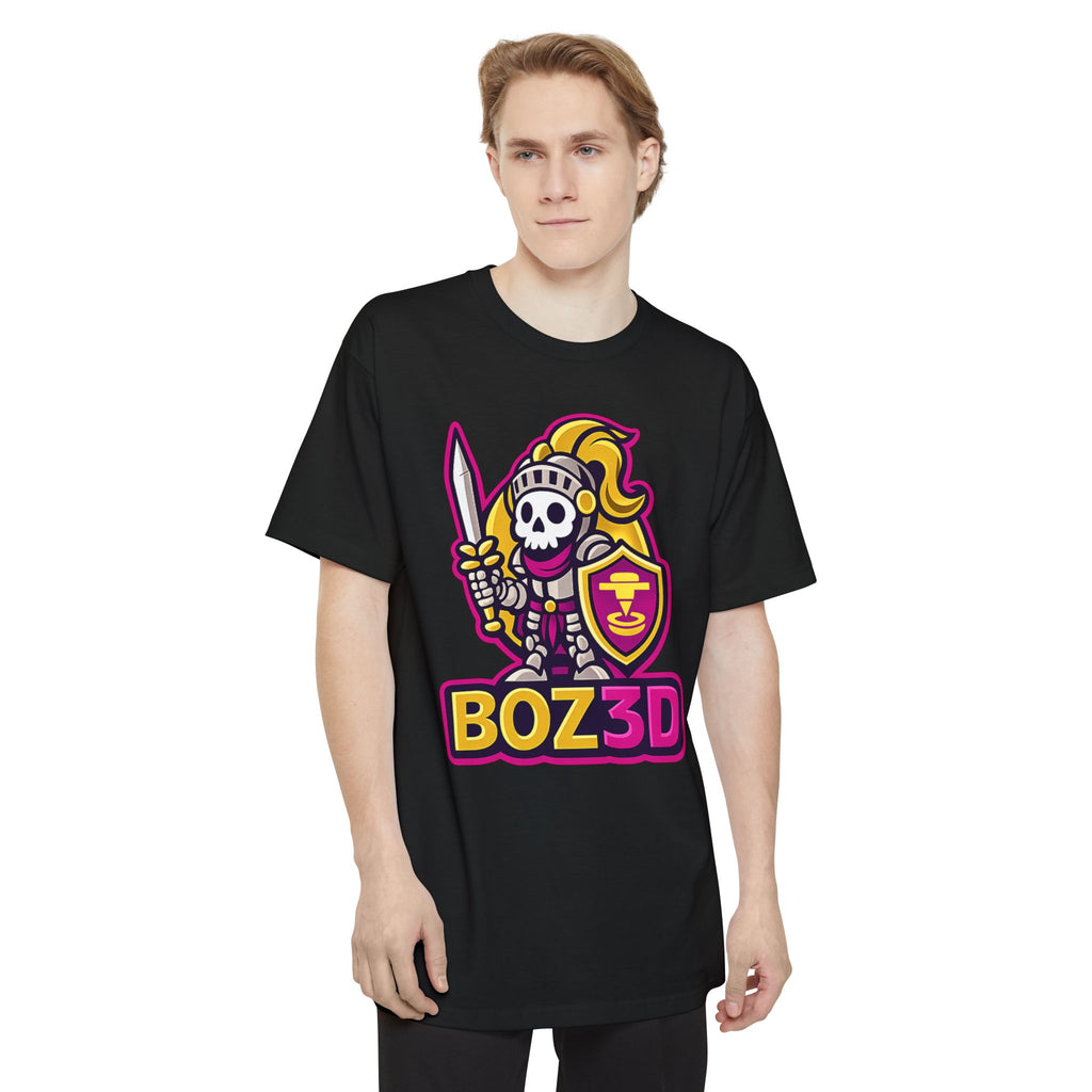BOZ3D Skeleton Knight Color Logo T-Shirt | Gold & Pink 3D Printing Maker Tee