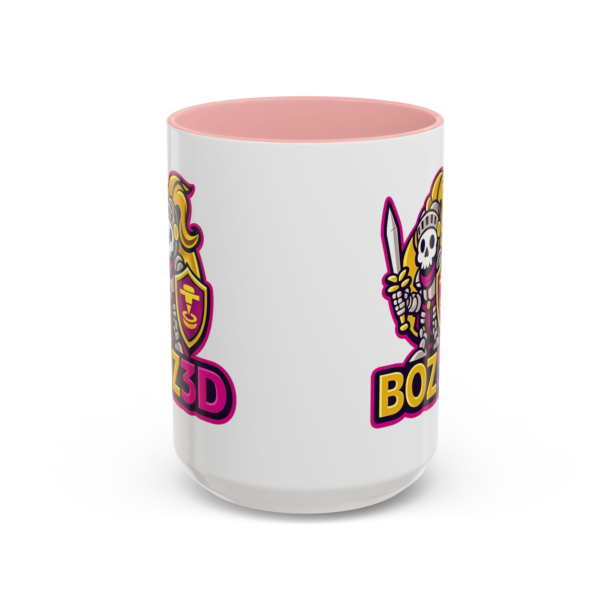 Skull Knight Logo Accent Coffee Mug (11/15oz) — BOZ3D Gaming Drinkware