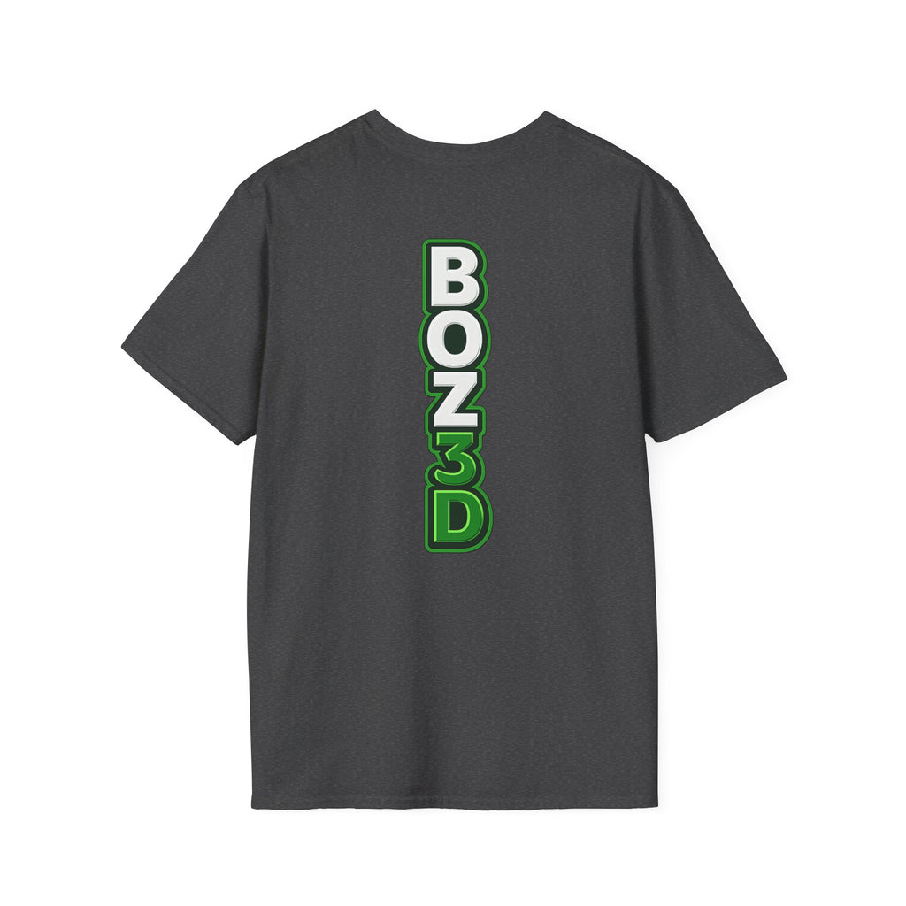BOZ3D Skeleton Knight Color Logo T-Shirt | White & Green 3D Printing Maker Tee