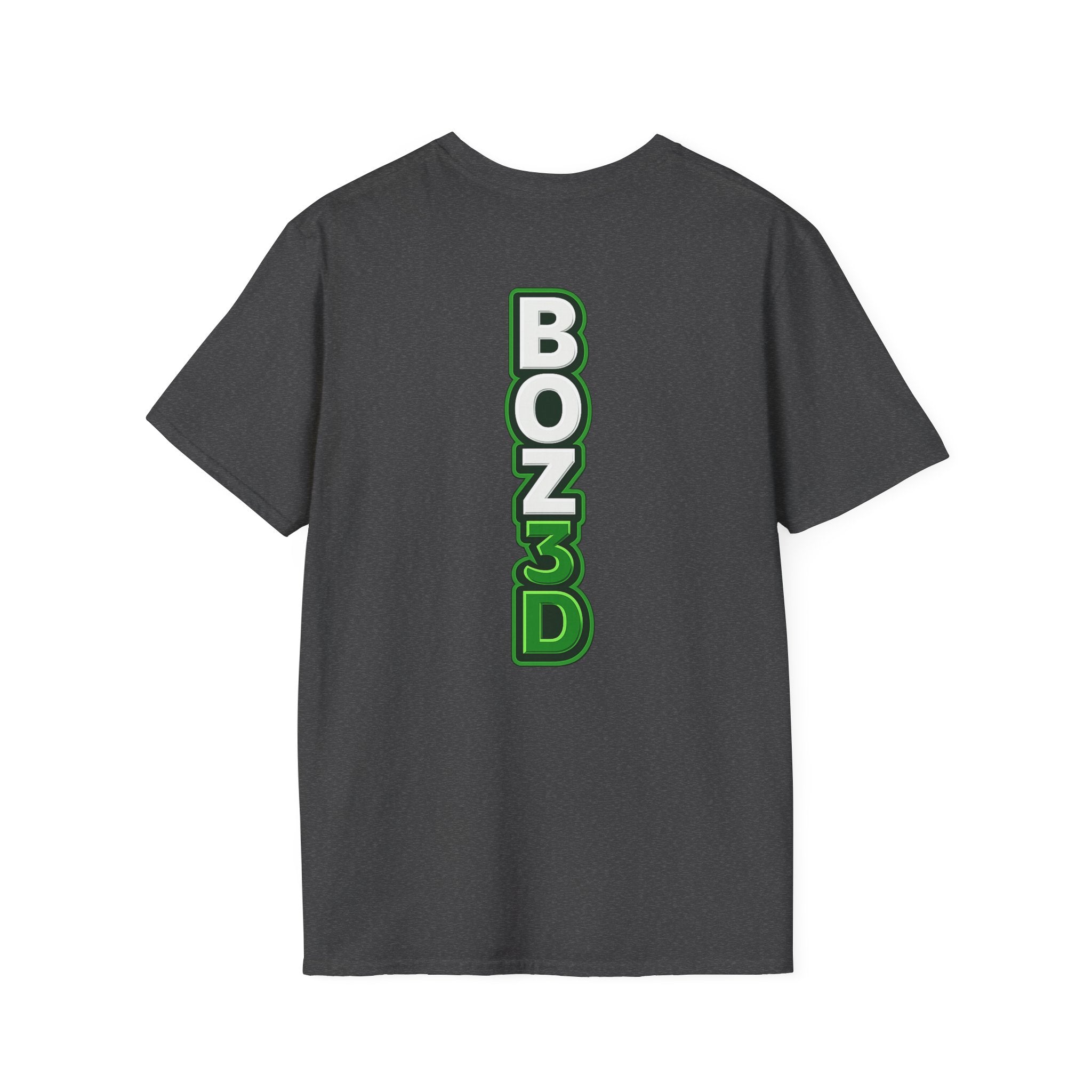 BOZ3D Skeleton Knight Color Logo T-Shirt | White & Green 3D Printing Maker Tee