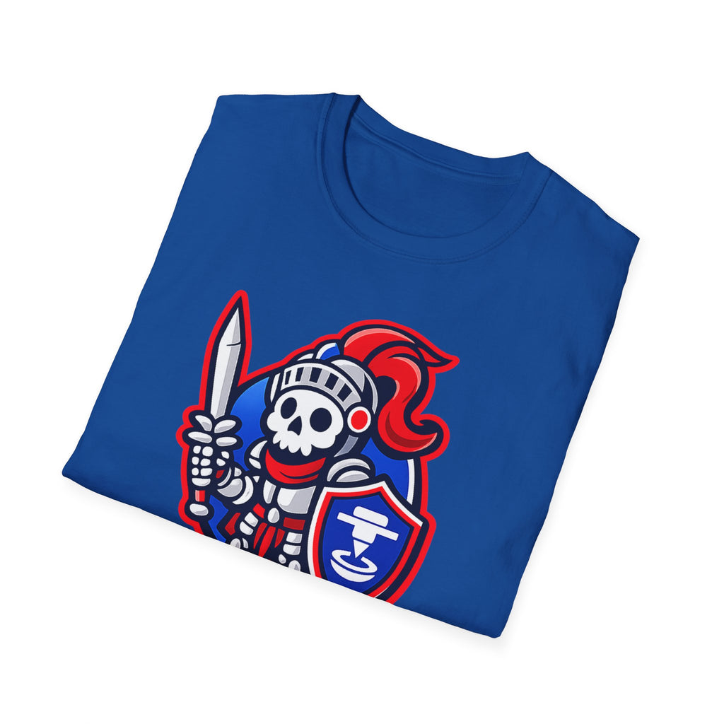 BOZ3D Skeleton Knight Color Logo T-Shirt | Red, White & Blue 3D Printing Maker Tee