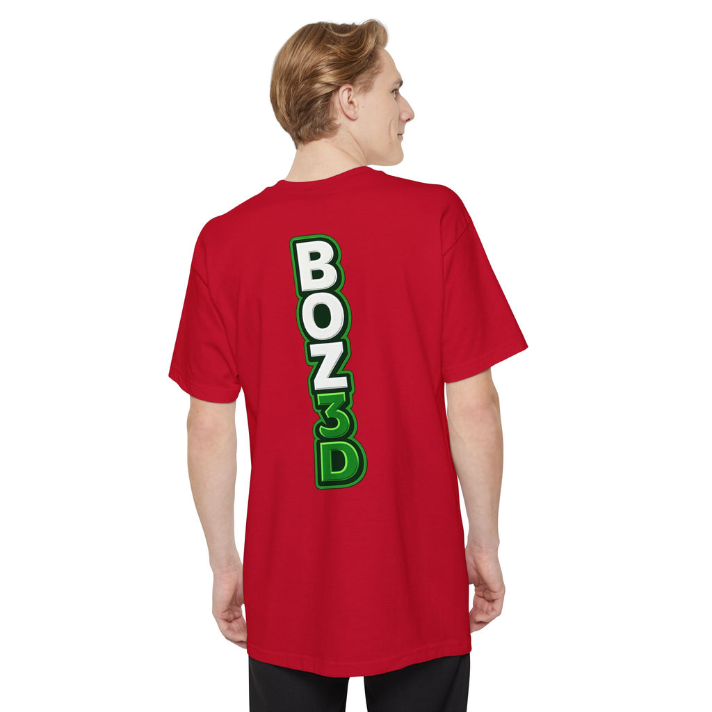 BOZ3D Skeleton Knight Color Logo T-Shirt | White & Green 3D Printing Maker Tall Tee