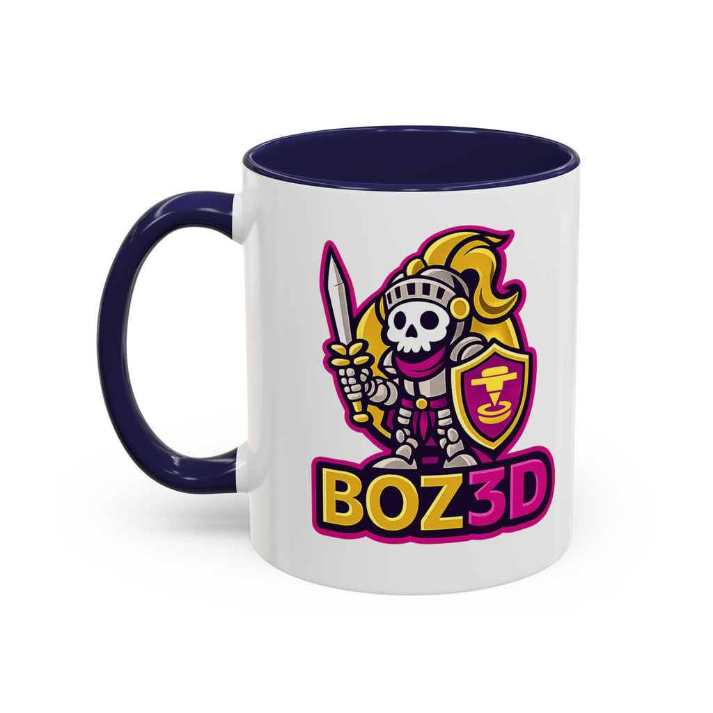 Skull Knight Logo Accent Coffee Mug (11/15oz) — BOZ3D Gaming Drinkware