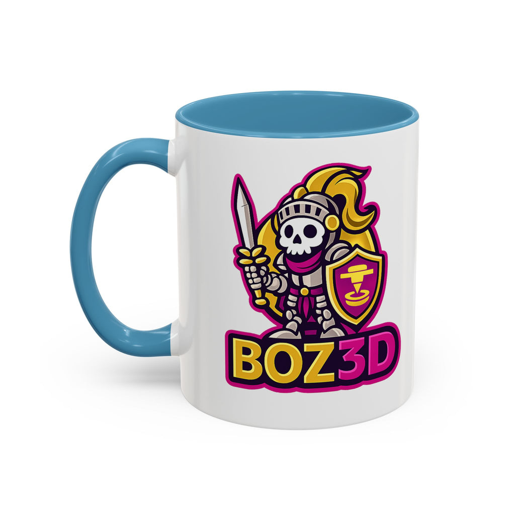 Skull Knight Logo Accent Coffee Mug (11/15oz) — BOZ3D Gaming Drinkware