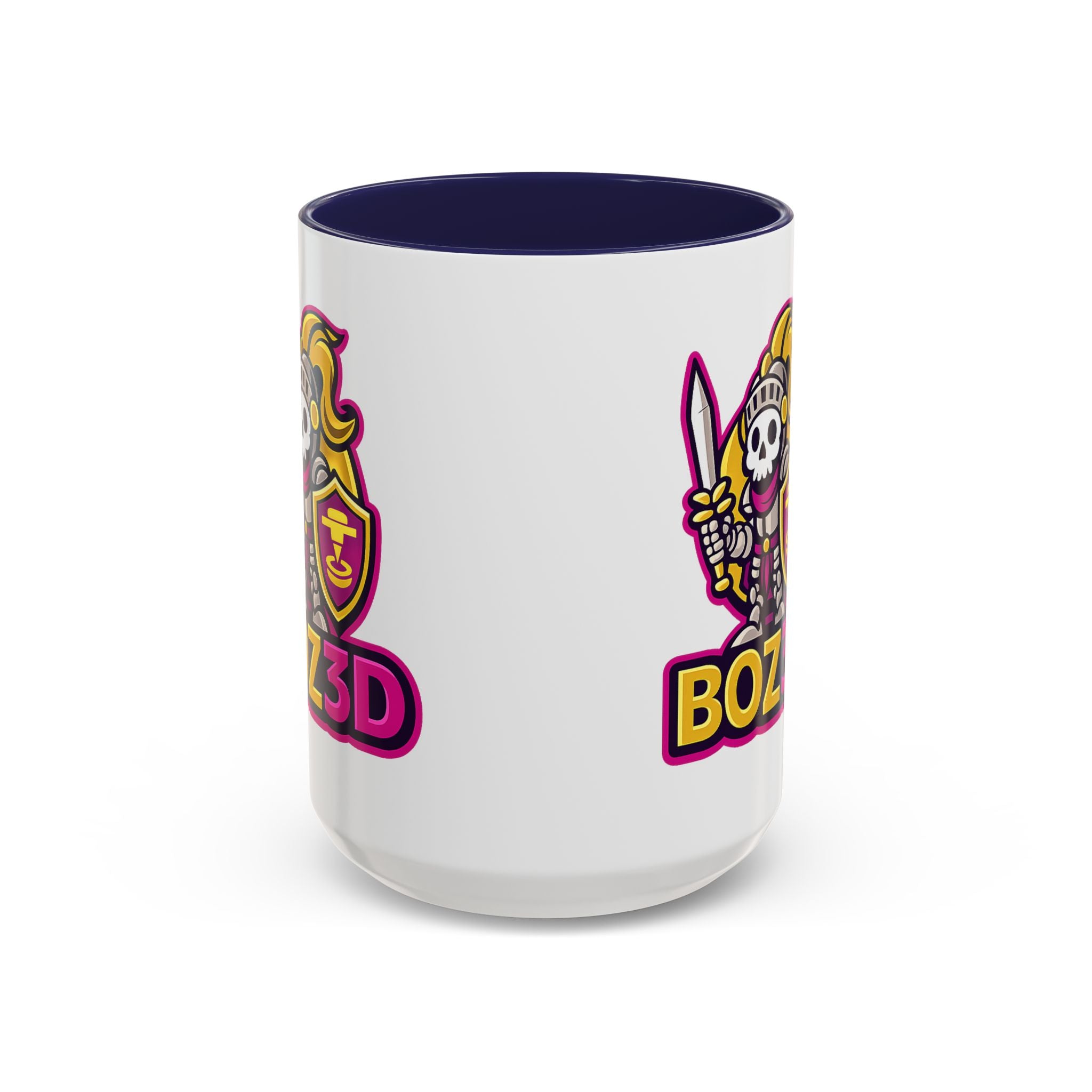 Skull Knight Logo Accent Coffee Mug (11/15oz) — BOZ3D Gaming Drinkware